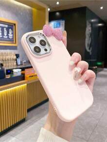 Compatible With IPhone 17/17 Air/17 Pro/17 Pro Max/16/16 Pro/16 Plus/16 Pro Max 16 15 14 13 12 11 Pro Max X XR 7 8 Plus. Cute 3D Full Diamond Bow Glitter Pink Soft Phone Case, Fashionable And Shock-Resistant - 粉紅色 2 - 查看 4