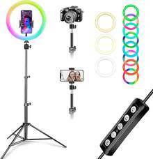 Archy Aro de luz con Tripie LED 1m hasta 2m para Celular Y Camara Anillo de Luz Profesional TrIpode 3 Modos de Iluminación para fotografía y 10 Niveles de Brillo ((ARO-10TRIPIE2METROS)) - (ARO10TRIPIE2RGB) - Ver 6