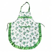 1pc Floral Print Women's Breathable & Lightweight Apron With Pockets, Suitable For Kitchen, Cooking And BBQ