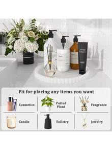 Round Silicone Tray - Multi-Functional Storage, Can Hold Cosmetics, Perfumes, Lipsticks And Aromatherapy Products - Ideal For Bathroom, Bedroom, Living Room Decor - Multicolor - View 5