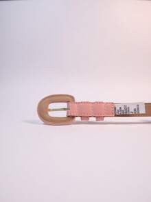 Elegant Casual Women's Belt With Covered Oval Buckle For Dresses, Pants, And Skirts - Multicolor - 珊瑚粉 - 查看 4