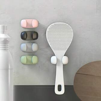 1 件装现代壁挂式储物挂钩架，可用于收纳勺子、耳机、线缆和钥匙 - 安装简便，耐用塑料材质，多功能厨房和办公用品收纳架，厨房储物架和收纳架