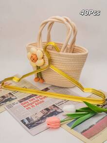 120Pcs The Golden Clothes Hanger Is An Anti-Slip And Space-Saving Clothes Storage Rack, Suitable For Pants, Jeans, And Scarves. It Is A Multifunctional Clothes Hanger And A Wardrobe Organizing Storage Rack, Which Can Be Used For Festival Decorations, Room Decorations, Home Decorations