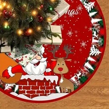 1pc Christmas Tree Skirt, Pink Christmas Tree Theme, Indoor/Outdoor Christmas Tree Mat Decor, Holiday Party Gift, Suitable For Christmas, New Year, Thanksgiving Decoration