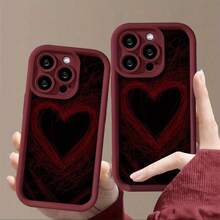 Funda de Teléfono con Patrón de Corazón de Líneas Simples y Desordenadas para 16Promax/16plus/16Pro/16/15Promax/15plus/15Pro/15/14Promax/14plus/14Pro/14/13Promax/13Pro/13/12Promax/12Pro/12/11Promax/11Pro/11/xsmax/xr/x/7plus/TPU Antigolpes Antisuciedad Funda Protectora Suave - Colores mixtos - Ver 3