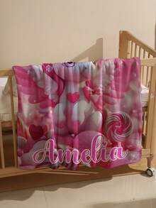1pc Customized Soft & Cozy Blanket, Suitable For Mother's Day, Birthday - Multicolor - View 6
