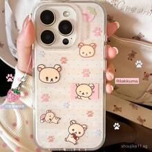 Cute Illustration Rilakkuma IMD Dual-Layer Compatible  Phone Case Applies To  17/16/15/14/13/12/11/Air/Pro/Promax Japanese Anime Phone Case  Apple  22/23/24/25 Plus Fe UltraDurable Niche Innovation ILBV - PJ001 - 查看 2