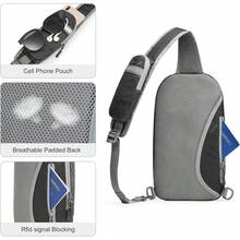 - Bolso bandolera con bloqueo RFID, ligera, bandolera para viajes, deportes, correr - Amarillo - Ver 3