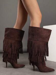 Bottes mi-mollet pour femmes - Tabac - Voir 2