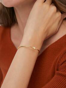 Charm-In 1件18K镀金极简风格手链，镀层厚度0.03-0.05μm - 金黃色 - 查看 3