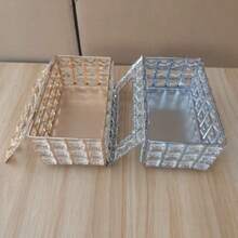 Caixa de lenços de cristal, caixa de lenços retangular, porta-lenços de luxo, caixa de armazenamento de lenços dourada, capa decorativa para caixa de lenços, adequada para restaurante, sala de estar, banheiro, quarto, escritório, etc. Caixa organizadora de mesa, caixa de lenços, caixa de armazenamento - Multicolorido - Ver 8