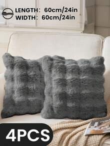 1/2/4 Stück luxuriöser Kunstfell Toskana Kissenbezug, Kissenhülle, ohne Kisseneinsatz, flauschige Heimdekoration Kissenhülle für Wohnzimmer Sofa, Schlafzimmer Kopfteil, Überwurfkissen, Oeko-Tex