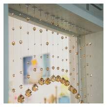 20 Strings Crystal Beaded Curtain, Arched Door String Curtain, Hanging Doorway Room Divider Suitable For Home, Coffee House, Bedroom, Restaurant. Chamgagne - 多色859 - 查看 2