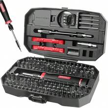 Juego de Desarmadores, Kit de Desarmadores para PC 154 en 1, Destornilladores de Precisión Kit de Herramientas para Computadora Laptop Celulares      (Azul) - rojo - Ver 6