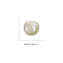 50pcs/Pack ABS Plastic Round Side Hole Shiny Pearl, Offset Hole Pearl For Shirt, Garment, Jacket, Sewing Edging - White - View 10