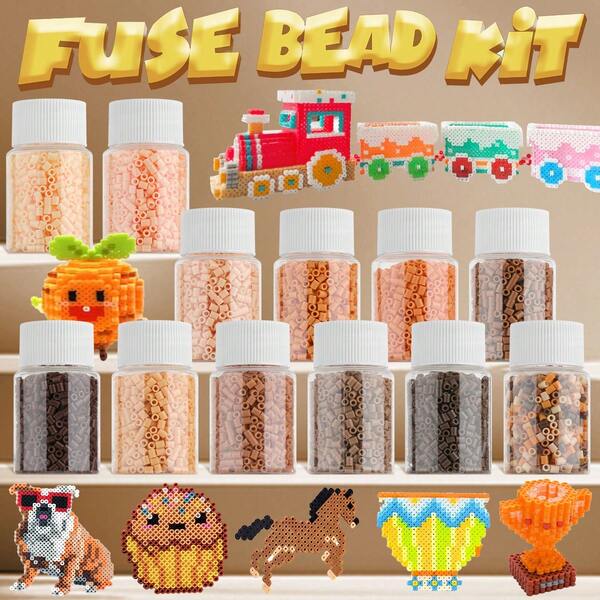 1000 piezas de cuentas de semilla de color marrón de 2.6 mm en botellas recargables pequeñas, ligeras y portátiles, adecuadas para hacer accesorios DIY y pequeñas decoraciones artesanales