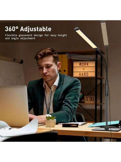 Yogle Circular Vloer Lamp 168 LED Remote Control, In Convertible Lamp/Table Lamp, 360° Adjustable Gooseneck [3 Temperature 10 Brightness Levels] view 9