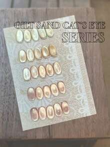 Miss Comoy 15ml 新品金色猫眼指甲油，精细磁性粉末，强力附着，反光效果，强磁冰渗透，亮白猫眼美甲凝胶，美甲沙龙常用美甲凝胶 - 彩色 - 查看 3