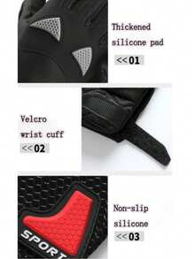 Mănuși de ciclism, mănuși de ciclism antiderapante pentru exterior, pentru toamnă și iarnă. Mănuși de motocicletă rezistente la uzură cu ecran tactil. - Multicolor - Vizualizare 5