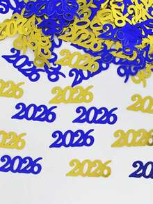 120片2026亮片纸屑派对装饰 - 带数字的闪亮亮片纸屑，适用于新年、生日、婚礼、周年纪念、舞会 - 桌面装饰、拍照区、派对礼品 - 优雅的新年桌面中心装饰品 - 彩色 - 查看 4