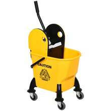 HOMCOM Cleaning Trolley With Bucket And Wringer 26 Liters Yellow 44x36x90cm Light Efficient For Thorough Cleaning - Yellow - View 8