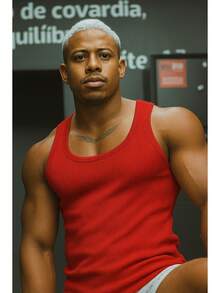 Basic American Ribbed Tank Top - Rouge - Voir 3
