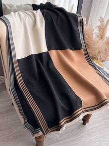 1 chiếc khăn choàng Jacquard họa tiết cỏ ba lá thanh lịch, ấm áp và thời trang dành cho phụ nữ, thích hợp cho phòng có máy lạnh, mùa thu/đông - Nhiều màu - Xem 2