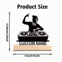 1pc New Design Personalized Custom Metal DJ & Gamer Art With Wooden Base Tabletop Decoration, Perfect For Meditation Spaces, Office, Asian Themes Christmas Decorations The Perfect Gift For Brothers, Fathers, Friends And Professional Gamers Who Love Gamer And,Christmas Gift Supplies - Black - View 18