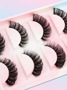 5 paia di ciglia finte in finta pelliccia di visone, ciglia finte 3D spesse e voluminose con riccio drammatico, adatte per ragazze che partecipano a balli, feste e per il trucco