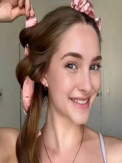 Home Life, 1 Set, Women's Curling Artifact Without Heat Curling Iron, Creative Design, Suitable For Women To Sleep Without Ironing Big Wave Styling Tools, Ladies Gift, Suitable For Daily Necessities Hair 