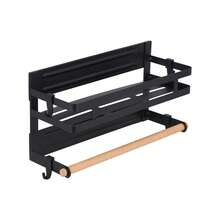 Living And Home 2/3 Tiers No Punching Magnetic Metal Fridge Storage Rack Kitchen Organiser,Fridge Spice Rack, Magnetic Shelf With Paper Towel Holder,Kitchen Refrigerator Storage Rack - Black - View 2