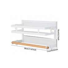 Living And Home 2/3 Tiers No Punching Magnetic Metal Fridge Storage Rack Kitchen Organiser,Fridge Spice Rack, Magnetic Shelf With Paper Towel Holder,Kitchen Refrigerator Storage Rack - White - View 13