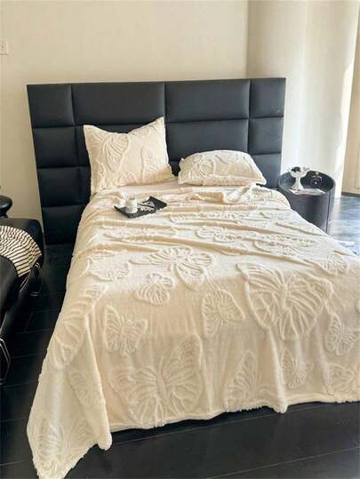 1 Pieza Manta de Franela con Estampado de Mariposa, Manta Suave y Amigable con la Piel, Manta Multifuncional para Cama, Sofá, Exterior, Oficina, Adecuada para Invierno y Todas las Estaciones, Apta para Sofá, Cama, Silla - Manta Reversible