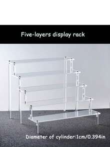 1pc Multi-Tier Transparent Acrylic Step Shaped Display Rack, Desktop Acrylic Multi-Layer Versatile Blind Box Display Stand For Collectibles, Perfume, Cosmetics Storage & Display - Clear - View 6