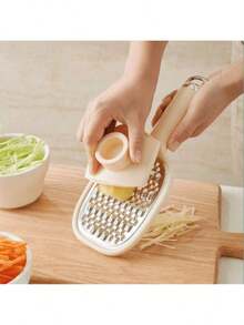 1 pieza Rallador multifunción de acero inoxidable, rebanador, rallador de pepino, rallador grueso y fino de doble cara, para usar - Multicolor - Ver 5