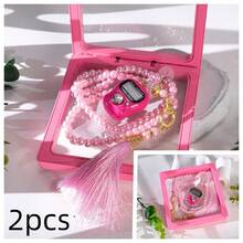 2件套念珠礼盒，99颗6毫米斋月祈祷珠，带计数器，多色水钻装饰计数珠串，适用于斋月宗教仪式、诵读计数，斋月男女皆宜，宗教人士使用及礼品 - 彩色 - 查看 28