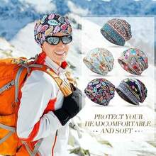 5 Pieces Women's Slouchy Beanie Hat Stretch Turban Hats Cancer Headwear Caps Baggy Skull Sleep Scarf(Estilo floral) - Tipo 5 - Ver 4