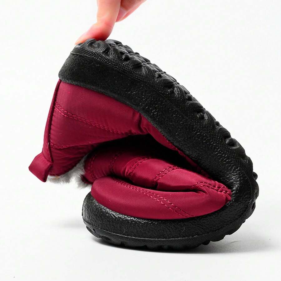 Botas de nieve para mujer, botines cálidos, impermeables, cómodos, sin cordones, para exteriores, con forro de piel, zapatos de invierno para mujer - Azul - Ver 1