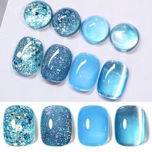 Glitter Gel Nail Polish - Blue Gel Polish LED Nail Art Manicure Kit 4PCS{Inchcolor_nameinch:InchBlueStarlightinch} - 藍星光 - 查看 2
