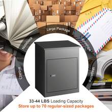 Mailboxes For Outside 17.3"X13.8"X22.8", Galvanized Steel Package Delivery Boxes For Outside With Coded Lock, Anti-Theft Baffle, IPX3 Waterproof Delivery Box For Packages For Porch, Curbside - Black - View 5
