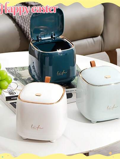 桌面垃圾桶，按压式迷你垃圾桶，厨房浴室卧室办公室桌面配件，家居装饰，房间装饰，家居收纳和清洁用品