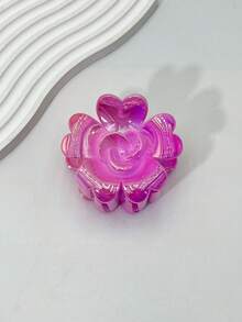 1 pieza/3 piezas/6 piezas Pinza de pelo con estampado floral casual de plástico ABS (resina ABS) 2025 nueva con electrochapado de flor para playa, viaje, fiesta, vacaciones, vuelta al colegio, accesorios de pelo de invierno - Multicolor - Ver 14