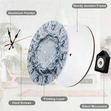 Wooden Silent Non-Ticking Wall Clock - Clock In Design - Battery Operated Wall Art Decor Home, Wall Decor Living Room, Kitchen, Bathroom, Bedroom, Office Or School - Unique Holiday Idea And Halloween (Battery Not Included) - Black - View 8