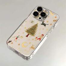 Funda para iPhone Nueva Funda Protectora Personalizada Ins para iPhone 17/16/15/14/13/12 11 Xsmax 11Promax 13Pro 14Pro 15Pro 16Pro 17Pro/17Promax 17Air/16Promax 15Promax 14Promax 13Promax/Xsmax Xr Xs 7Plus/6Plus/7/8/6/16E Funda de Moda Simple Todo Incluido Transparente Funda Protectora Linda Estrella Hombre Árbol de Navidad Funda para iPhone, Funda Daisy, Funda Realme G, Honor Xa, Cubierta Práctica - Colores mixtos - Ver 4