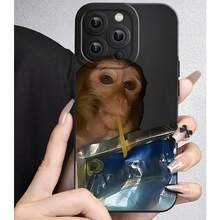1 Stylish Phone Case, Does Not Include Lanyard Or Stand. Caprisun Monkey Taking Design Phone Case, Summer Drop And Shock Resistant Full Coverage Case For 15/14/13/12/11 Pro, Compatible With 17. - Hitam - View 3