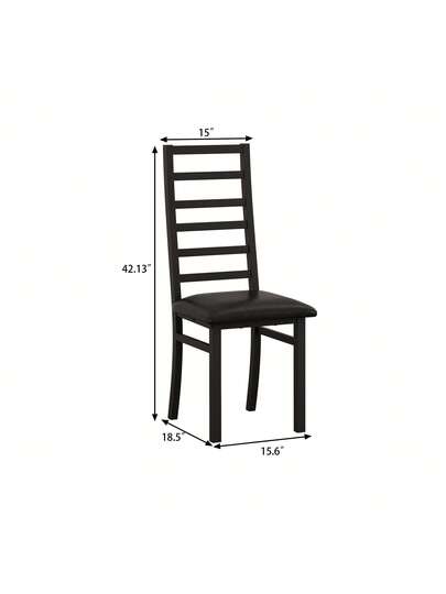 Set Of Dining Chairs Steel Legs PU Leather Seats Kitchen Living Room Zwart Grijs view 10