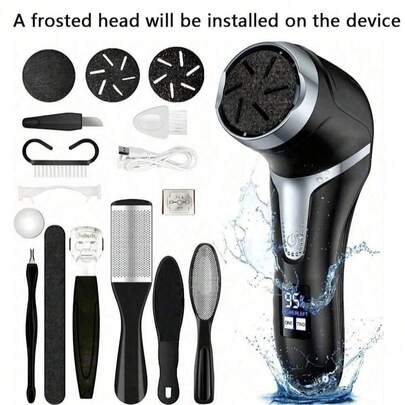 Electric Foot Pedicure Device With Dust Collector And Lcd Display, Usb Charging For Foot Callus Removing And Exfoliating Foot Pedicure Tools Foot File