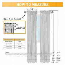 Sheer Curtains 96 Inches Long 2 Panels, Elegant Window Treatments Voile Curtains For Living Room, Light Filtering Rod Pocket Sheer Drapes, Each 42" Wx96 - 多色130 - 查看 8