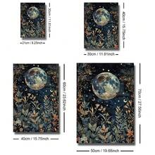 1/2pcs Unframed Boho Botanical Floral Moon Celestial Art Vintage Poster Dark Academia Moody Canvas Painting Print Minimalist Wall Picture For Dorm,Apartment,Bedroom,Living Room,Modern Home Decoration
