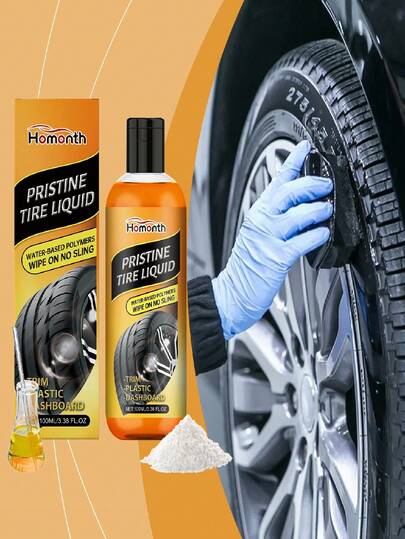 100ml Car Tire Cleaner, Car Tire Cleaning, Cleaning, Descaling, Revitalizing Tire Cleaner, Can Remove Brake Dust And Dirt, Deeply Clean And Restore Black Paint Surface, Professional Tire Gloss Cleaner, Removes Stubborn Brown Dirt, Prevents UV Fading, Long-Lasting Black, Oil-Free And Stripe Free Surface, Household Cleaning Tool